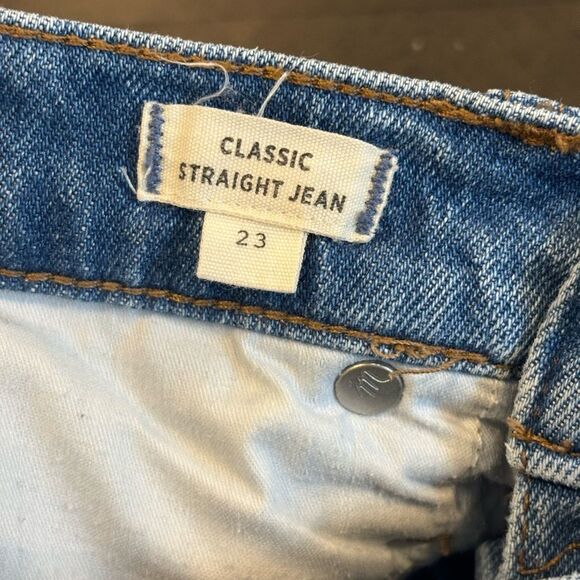 Madewell Classic Straight Jeans, Corrie Wash Step-Hem size 23 - Picture 2 of 6